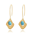 Geometric Drop Dangle Earrings Boho Statement Long Hoops 18k Gold Plated Lightweight Earrings for Women Girls