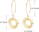 Geometric Drop Dangle Earrings Boho Statement Long Hoops 18k Gold Plated Lightweight Earrings for Women Girls