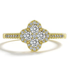 Moissanite Rings for Women 1.3ct Lucky Rings Four Leaf Clover Ring Promise Engagement Wedding Bands D Color VVS1 Moissanite Statement Rings Lucky Gifts for Women