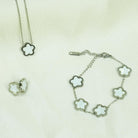 SHINYY Five Leaf Clover Jewelry Set for Women | 18K Gold Plated Bracelet Necklace Earrings | 5 Leaf Lucky Pendant and Ear Studs for Her