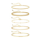 DEARMAY 6PCS Gold&Silver Bracelets Set for Women Dainty, Stackable Sterling Silver Plated Beaded Figaro Herringbone Paperclip Chain Waterproof, Layered Bracelets Set Gifts for Women Mom Her