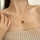 AIPPK Clover Pendant Necklace 18K Gold Plated Four Leaf Clover Necklaces Lucky Simple Jewelry Gifts for Women