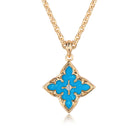 Fettero Gold Clover Necklace for Women Dainty 14K Gold Plated CZ Pendant Necklace Adjustable Chain Choker Charm Colorful Clover Pendant Lucky Necklaces for Women Jewelry