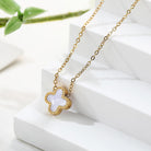 TICVRSS Lucky Clover Sets, 18K Gold Plated Four Leaf Clover Bracelet, Necklace Pendant, Earrings for Women Flower Link Bracelets Set Jewelry Gifts for Women