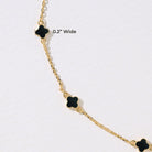 Billet-doux 14K Dainty Gold Plated Tiny Clovers Necklace For Women, Colorful Dainty Very Small 4-Leaf Clovers Gold Plated Choker Necklace, Stackable Jewelry Gifts Perfect for Her