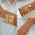 17 MILE 78 Pieces Gold Jewelry Set for Women, 9 Necklace, 24 Bracelet, 22 Earrings, 23 Knuckle Rings Gold Plated Jewerly set for Women Gift
