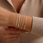 MBW Sterling Silver Bracelets for Women Trendy, Minimalist Simple Dainty S925 Silver Plated Bracelets for Women Stack Waterproof Jewelry Small Thin Bracelet Set for Womens Teen Gift