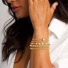 Yoosteel Gold Beaded Bracelets Set for Women Teen Girl Gifts Non Tarnish - 14K Gold Plated Dainty Round Beaded Pearl Cross Bracelet Stack for Women Teenage Girls Stackable Jewelry Gifts