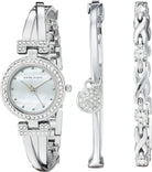 Anne Klein Women's Premium Crystal Accented Bangle Watch and Bracelet Set