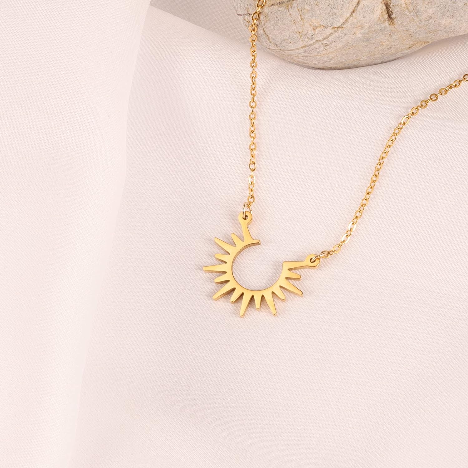 VRIUA Gold Necklace for Women - 14K Gold Plated Dainty Italian Horn Star of David Butterfly Bow Sun Lotus Volleyball Baseball Cowboy Boots Necklace Jewelry Everyday for Women