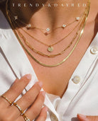 ORAZIO Dainty Silver Gold Jewelry Set for Women Trendy 14K Gold Plated CZ Flowers Pendant Choker Necklaces for Women Stud Earrings Link Bracelets Stack Jewelry Gifts for Wedding Prom Brides