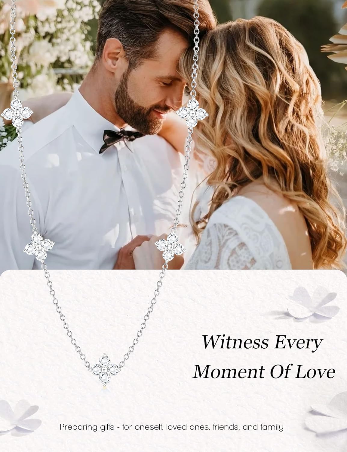ORAZIO Dainty Silver Gold Jewelry Set for Women Trendy 14K Gold Plated CZ Flowers Pendant Choker Necklaces for Women Stud Earrings Link Bracelets Stack Jewelry Gifts for Wedding Prom Brides