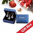 Austrian Crystal Heart Pendant Necklace Earrings Jewelry Sets for Women | Colorful Crystal,14K rose gold plated brass,Cute heart-shaped design,gift box,16+2" adjustable chain,women's jewelry set