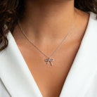 SLUYNZ Solid 925 Sterling Silver Bow Choker Necklace for Women Teens Simple Bowknot Pendant Necklace