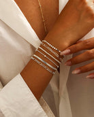 DEARMAY 6PCS Gold&Silver Bracelets Set for Women Dainty, Stackable Sterling Silver Plated Beaded Figaro Herringbone Paperclip Chain Waterproof, Layered Bracelets Set Gifts for Women Mom Her