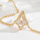 Fettero Gold Clover Necklace for Women Dainty 14K Gold Plated CZ Pendant Necklace Adjustable Chain Choker Charm Colorful Clover Pendant Lucky Necklaces for Women Jewelry