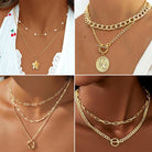 17 MILE 78 Pieces Gold Jewelry Set for Women, 9 Necklace, 24 Bracelet, 22 Earrings, 23 Knuckle Rings Gold Plated Jewerly set for Women Gift