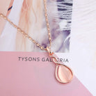 ASHMITA Rose Gold Teardrop Necklace Gemstone Dangle Earrings Wedding Jewelry Set