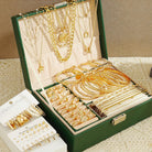 17 MILE 78 Pieces Gold Jewelry Set for Women, 9 Necklace, 24 Bracelet, 22 Earrings, 23 Knuckle Rings Gold Plated Jewerly set for Women Gift