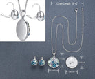Leafael Ocean Bubble Women's Crystal Jewelry Set Costume Fashion Pendant Necklace Earring, Silver Tone or 18K Rose Gold Plated, 18" + 2", Birthday Gifts for Women