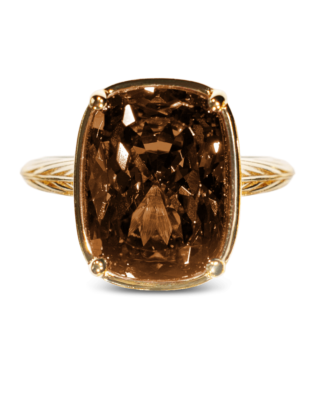 Sterling Silver Elongated Cushion Chocolate CZ Cocktail Ring